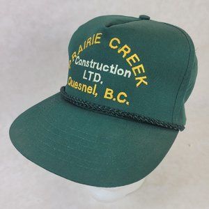PRAIRIE CREEK Quesnel BC Hat Snapback Baseball Vintage 80s Cap Retro Dad Trucker